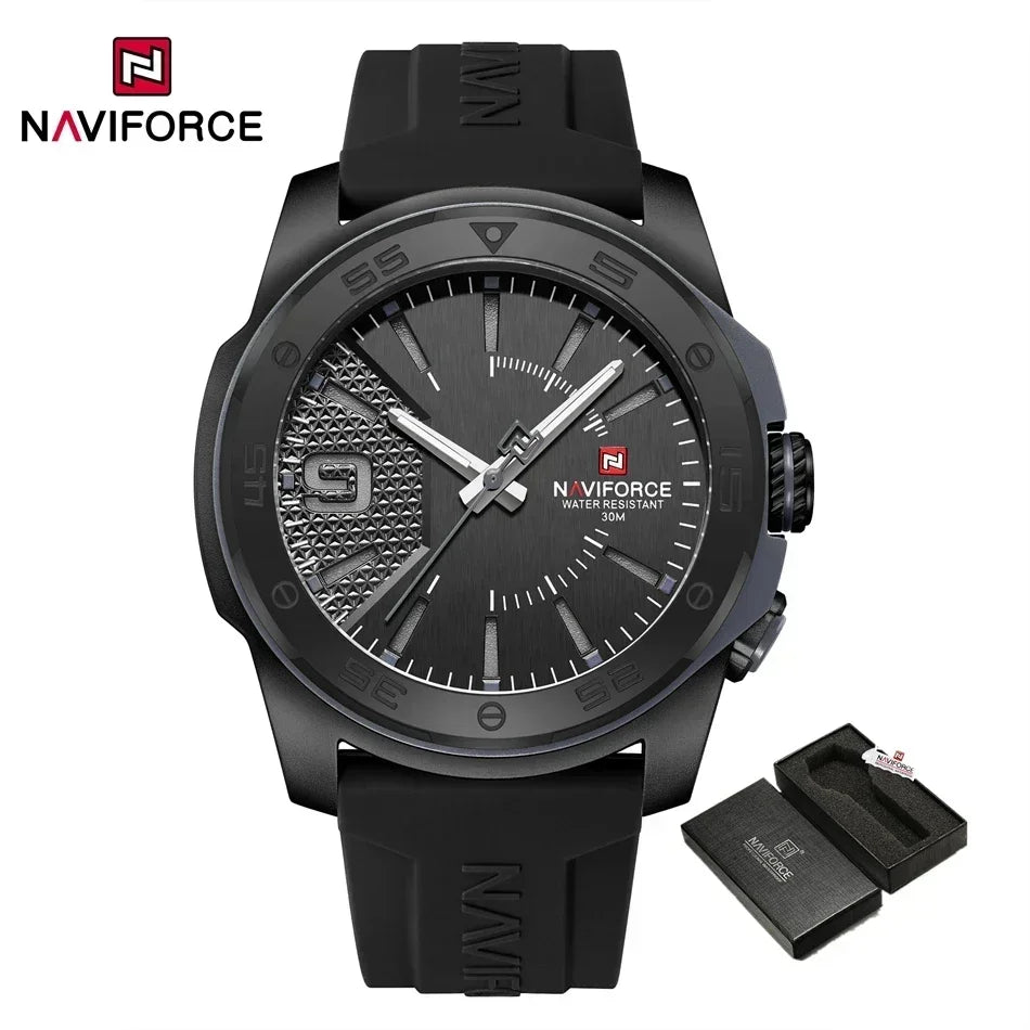 NAVIFORCE NF7112 Original Quartz Watch for Men Simple Silicone Strap 5Bar Waterproof Luminous Watches - IFINDALL