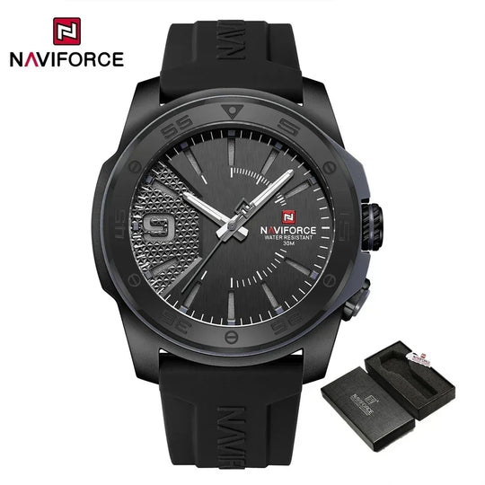 NAVIFORCE NF7112 Original Quartz Watch for Men Simple Silicone Strap 5Bar Waterproof Luminous Watches - IFINDALL