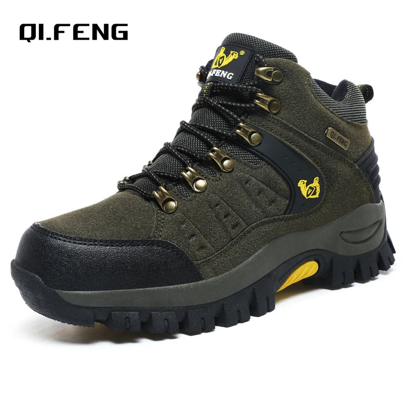 Trendy Classic Men Ankle Boots Wear Resisting Hiking Shoes Cow Suede Men Boot Comfortable Walking Sneaker For Man Tactical Shoes - IFINDALL