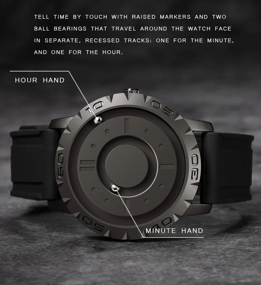 Fashion Magnetic Ball Quartz Watch Men Luxury Sport Waterproof EUTOUR Mens Watch Stainless Steel Male Clock Men Wristwatch 2024 - IFINDALL