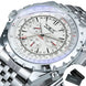 Jaragar Automatic Watch for Men Military Multifunction 3 Sub-Dials Sports Mechanical Watches Top Brand Luxury Leather Steel Band - IFINDALL