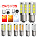 2/4/8 PCS Car LED Bulb P21W 1156 BA15S P21/5W BAY15D 1157 12V 7000K White Turn Signal Brake Backup Reverse Parking Lights Lamps - IFINDALL
