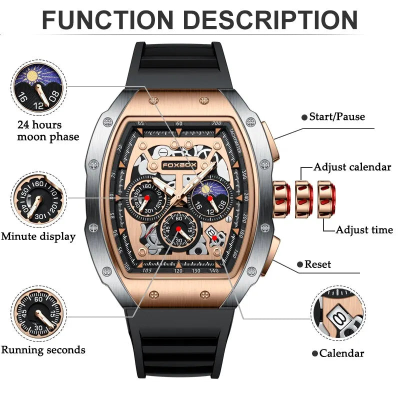 2024 New Sports Watch Men Top Brand Luxury Mens Watches Business Waterproof Military Quartz Chronograph Wristwatch Montre Homme - IFINDALL
