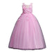 Beautiful Long Flower Girl Dress For Girls Elegant Burgundy Pink Green White Kids Wedding Party Gowns Long Communion Dresses - IFINDALL
