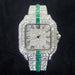 Luxury Full Diamond Watch for Men Fashion Green Iced Out Bling Square Watches Hip Hop Rap Jewelry Relogio Masculino Dropshipping - IFINDALL
