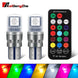 Remote Control With 2pcs RGB T10 W5W LED 194 168 5050 12v Car Dome Reading Light Automobiles Corner Lamp RGB LED Bulb - IFINDALL