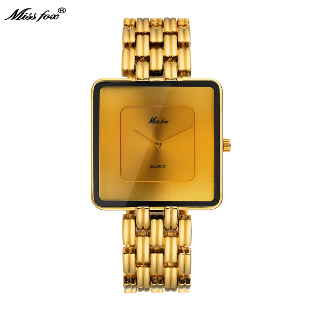 MISSFOX Brand Wristwatch Minimalist Fashion Quartz Watches Classic Design Square Dial Waterproof Stainless Steel Watch For Gift - IFINDALL