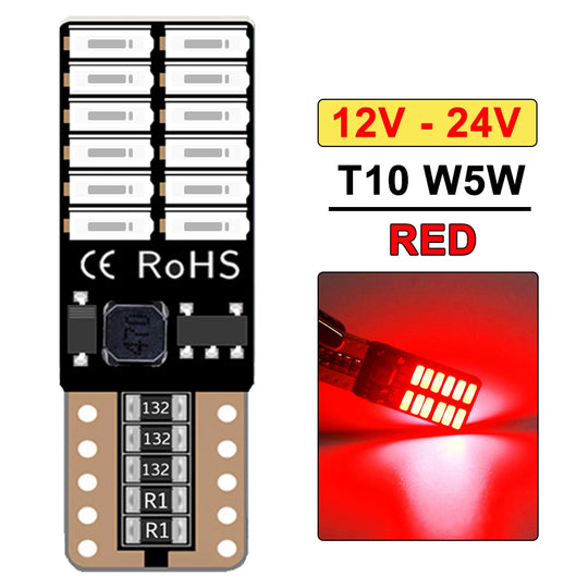 2-20 PCS T10 W5W LED Bulb Canbus 12V 24V 6500K White Super Bright Car Interior Dome Door Trunk License Plate Wedge Side Lights - IFINDALL