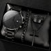 4pcs/set, Men's Simple Pointer Round Black Calendar Quartz Watch and Black Cross Pendant Necklace, Ring, Bracelet, Gift for Him - IFINDALL