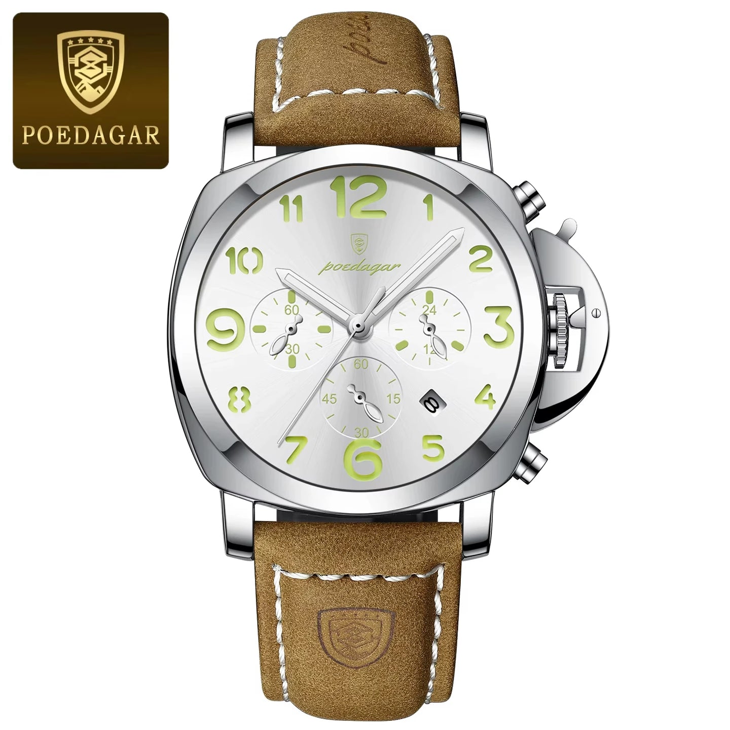 POEDAGAR Sports Military Watch For Men Waterproof Luminous Leather Man Watch Quartz High Quality Men's Sports Watches Male Reloj - IFINDALL