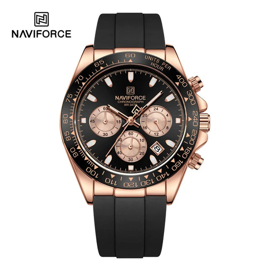 NAVIFORCE Luxury Men's Watch Waterproof Sports Quartz Clock Silicone Strap Chronograph Luminous Wristwatches Relogio Masculino - IFINDALL