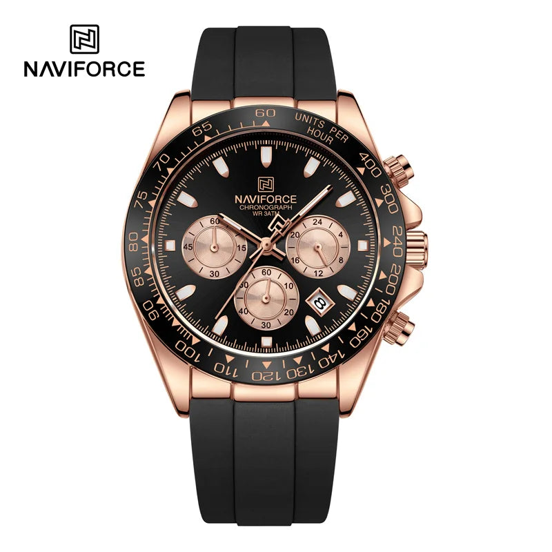 NAVIFORCE Luxury Men's Watch Waterproof Sports Quartz Clock Silicone Strap Chronograph Luminous Wristwatches Relogio Masculino - IFINDALL