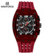 NAVIFORCE Men's Watch Quartz Chronograph Fashion Clock Waterproof Silicone Tape Watches for Man Date Display Sports Wristwatches - IFINDALL