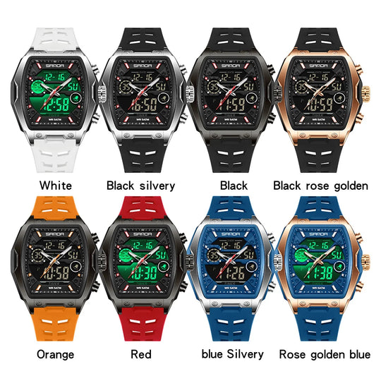 SANDA Men Electronic Watch Big Dial Sports LED Analog Digital Chronograph Military Dual Display Man Wristwatch relogio masculino - IFINDALL