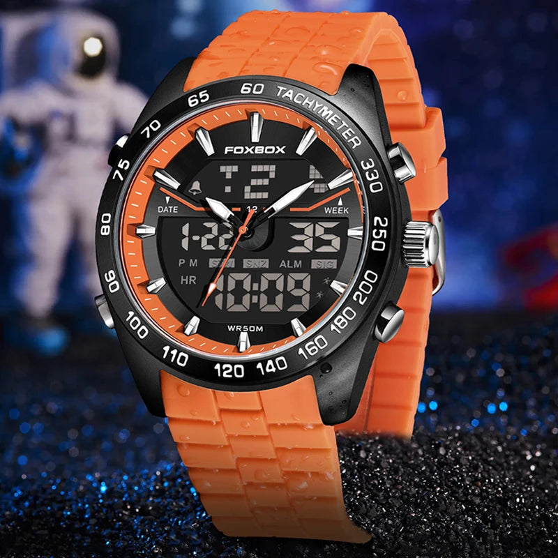 New FOXBOX Fashion Military Watches for Men Luxury Original Sports Chronograph Watch Waterproof Quartz WristWatch Clock Gift - IFINDALL