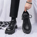 Casual leather shoes men's new business leather shoes British style student thick soled suit men's versatile trendy shoes - IFINDALL