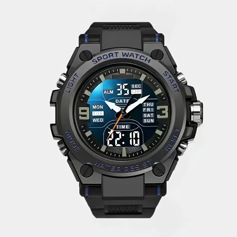 [Men's Digital Chronograph Watch] Multi-sport Chronograph Watch Men's Digital Quartz Watch With Alarm Luminous Date The Ideal Gi - IFINDALL
