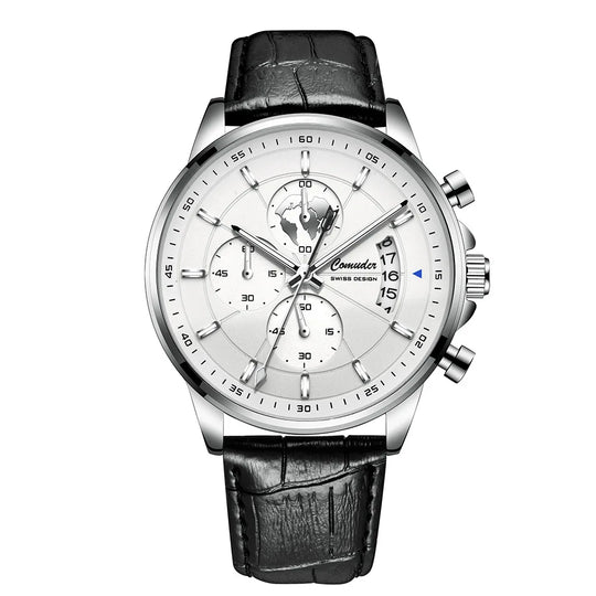 Men's Watch Leather Strap Quartz Watch Waterproof Calendar Quartz Movement Man Wrist Watch Business Style A4319 - IFINDALL