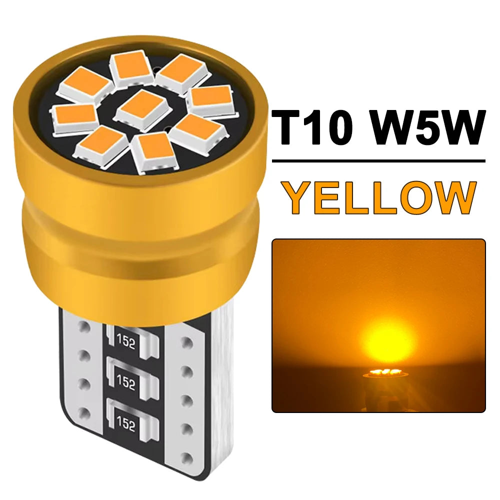 2/4/10/20 PCS CANBUS T10 W5W LED Bulb 12V 2016-9SMD 6500K Bright White Yellow Red Blue Car Interior Dome Door Maps Trunk Lights - IFINDALL