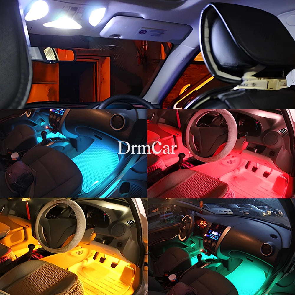 2pcs 5050 RGB 6SMD Car Led C5w C10w Interior Dome Reading Lamp Auto Remote Controller Colorful Atmosphere Light Roof Trunk Bulb - IFINDALL