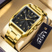 LIGE Fashion Business Watch Men Square Sport Waterproof Watches For Men Top Brand Luxury Military Quartz Chronograph Wristwatch - IFINDALL