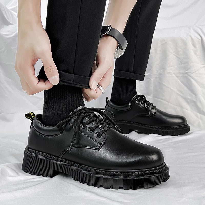 Men Leather Shoes British Business Men's Casual Fashion Shoes Thick Soles Comfort Business Shoes for Men - IFINDALL