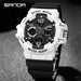 SANDA 3168 White Sport Watch  LED Digital 50M Waterproof Watch Men Multifunction Clock Relogio Masculino Men Military Watches - IFINDALL