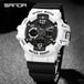 SANDA 3168 White Sport Watch  LED Digital 50M Waterproof Watch Men Multifunction Clock Relogio Masculino Men Military Watches - IFINDALL