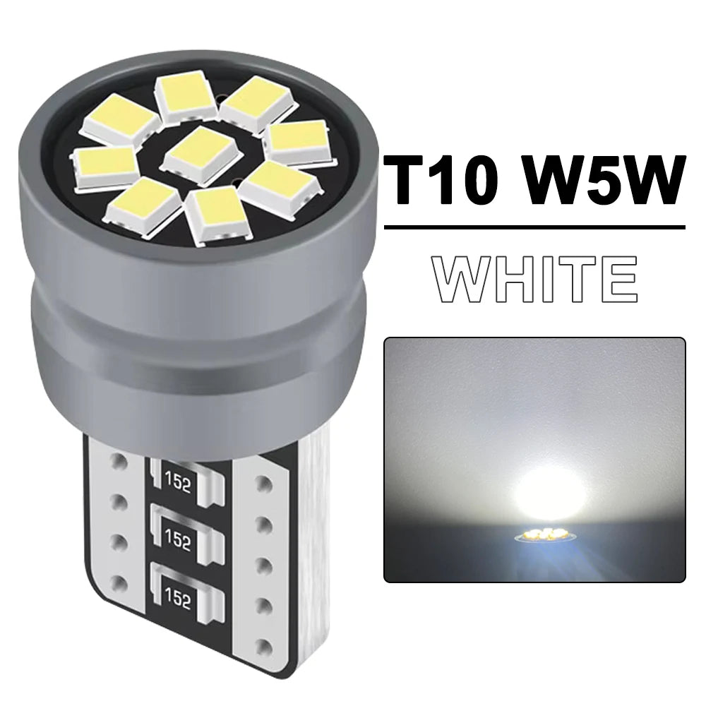 2/4/10/20 PCS CANBUS T10 W5W LED Bulb 12V 2016-9SMD 6500K Bright White Yellow Red Blue Car Interior Dome Door Maps Trunk Lights - IFINDALL