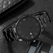 4pcs/set, Men's Simple Pointer Round Black Calendar Quartz Watch and Black Cross Pendant Necklace, Ring, Bracelet, Gift for Him - IFINDALL