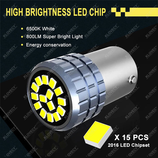 2/4/6/8/10/20 PCS P21W 1156 BA15S 1157 BAY15D LED Bulbs For Car Turn Signal Parking Brake Lights 12V 2016-15SMD White Amber Red - IFINDALL