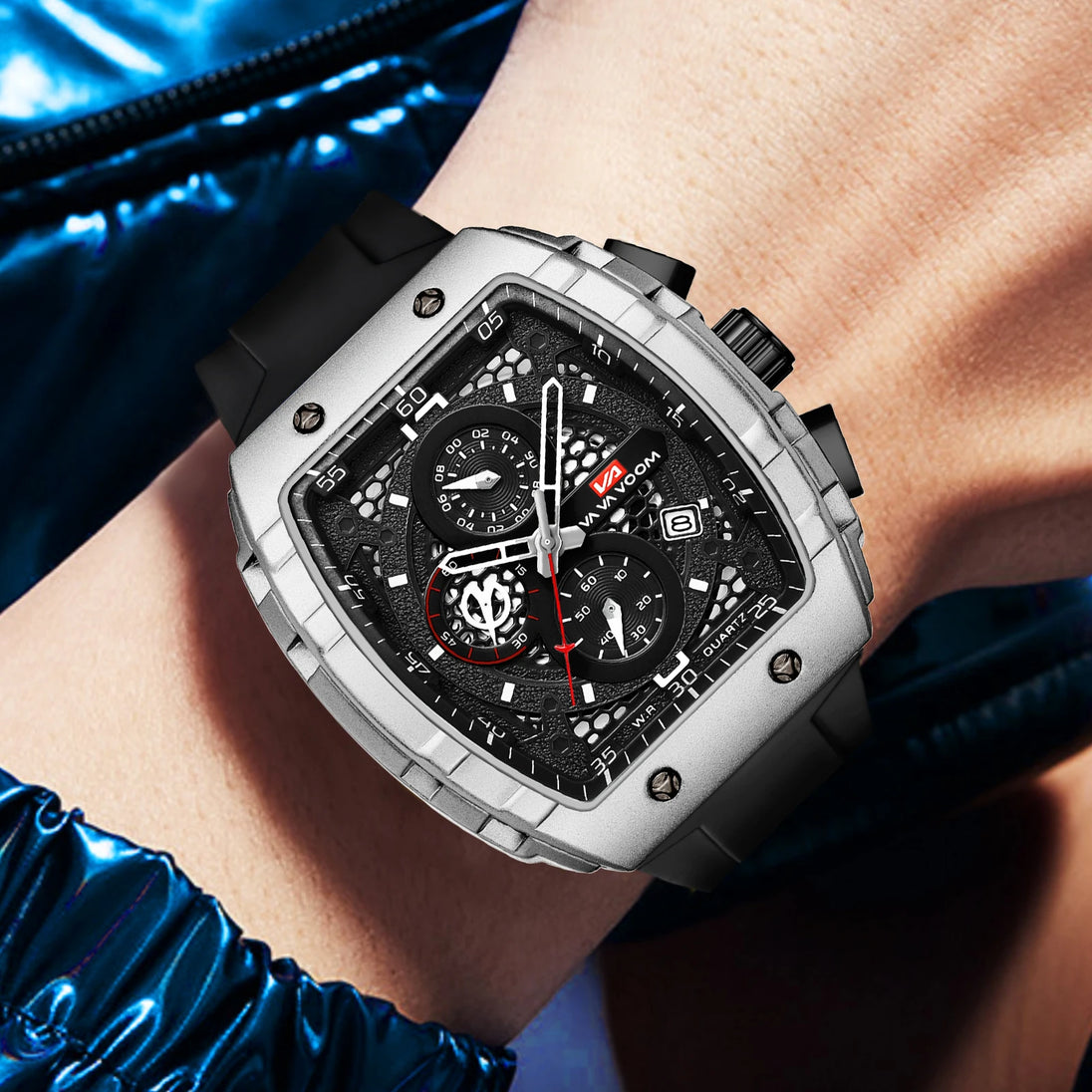 2025 New VA VA VOOM Top Brand Men Watches Luxury Square Sports Quartz Watch Waterproof Multifunctional Chronograph Watch for Men - IFINDALL