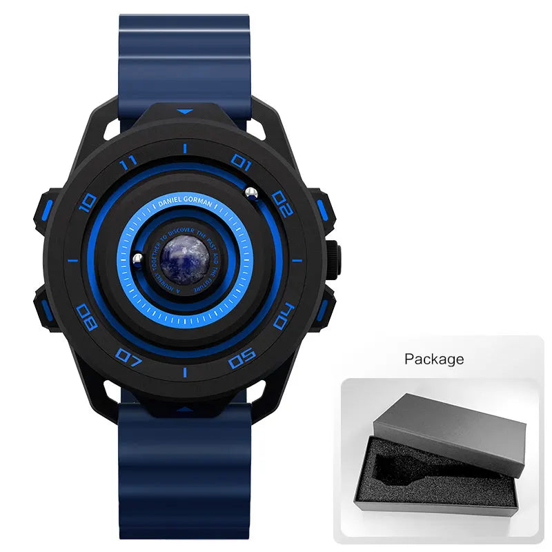 DANIEL GORMAN Red Planet Design Quartz Watch for Men Waterproof Luminous Sport Wristwatch with Magnetic Bead Pointers DG0525Red - IFINDALL