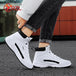 YRZL Men Shoes Spring Autumn High Top Waterproof Walking Sneakers Leisure Male Leather Sports Shoes Non-Slip Shoes for Men - IFINDALL