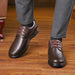 Handmade Leisure Men Shoes New Trendy Minimalist Work Shoes With Lace Up Middle-Aged Dad Formal Casual Business Leather Shoes - IFINDALL
