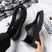 Men new breathable shoes Black waterproof leather footwear Thicksoled versatile fashion sneakers Casual comfort male board shoes - IFINDALL
