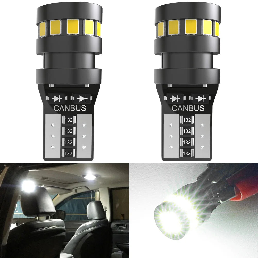 2x High Quality T10 W5W Orange Red 2015 LED Car Interior Reading Dome Light Marker Lamp 168 194 LED Auto Wedge Parking Bulbs - IFINDALL