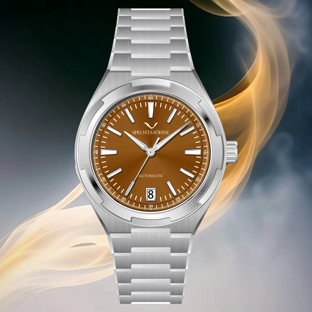 Specht & Söhne New Arrivals Wine Red Color 37MM Men's Watches NH35 Automatic Mechanical Watch Luminous Sapphire 50M Waterproof - IFINDALL