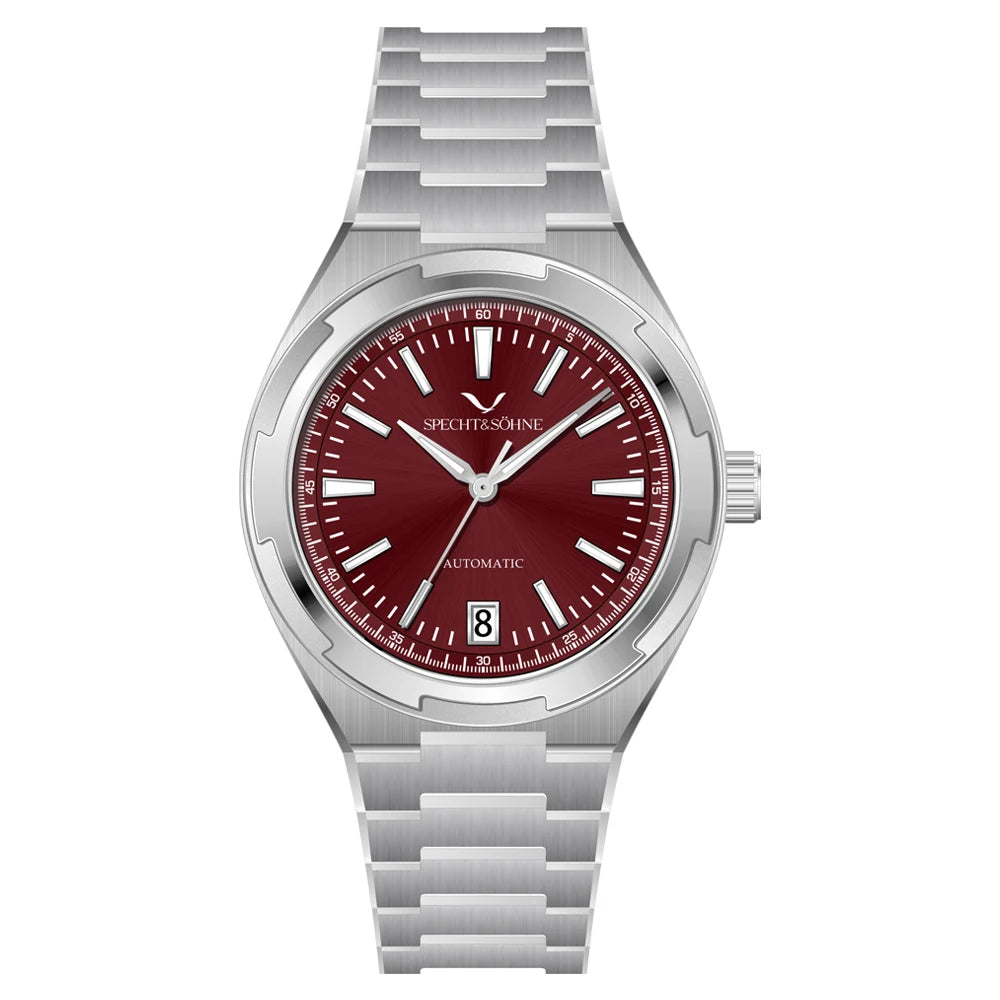 Specht & Söhne New Arrivals Wine Red Color 37MM Men's Watches NH35 Automatic Mechanical Watch Luminous Sapphire 50M Waterproof - IFINDALL