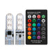 2PCS T10 5050 6SMD DC 12V Waterproof W5W Remote Controller RGB 194 168 Dome Light Silicone Wedge Side Car Signal Atmosphere Bulb - IFINDALL