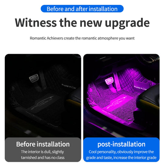 LED Car Interior Ambient Foot Strip Light New Neon Kit Accessories Backlight Remote App Music Control Auto RGB Decorative Lamps - IFINDALL
