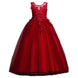 Beautiful Long Flower Girl Dress For Girls Elegant Burgundy Pink Green White Kids Wedding Party Gowns Long Communion Dresses - IFINDALL