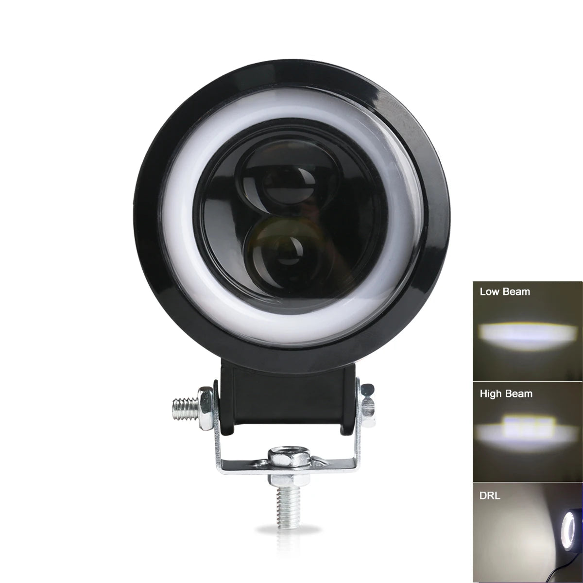 NLpearl 3inch LED Work Light Square Round Car Headlight Halo For Motorcycle Jeeps ATV SUV 12V 24V Angel Eyes Driving Lights - IFINDALL