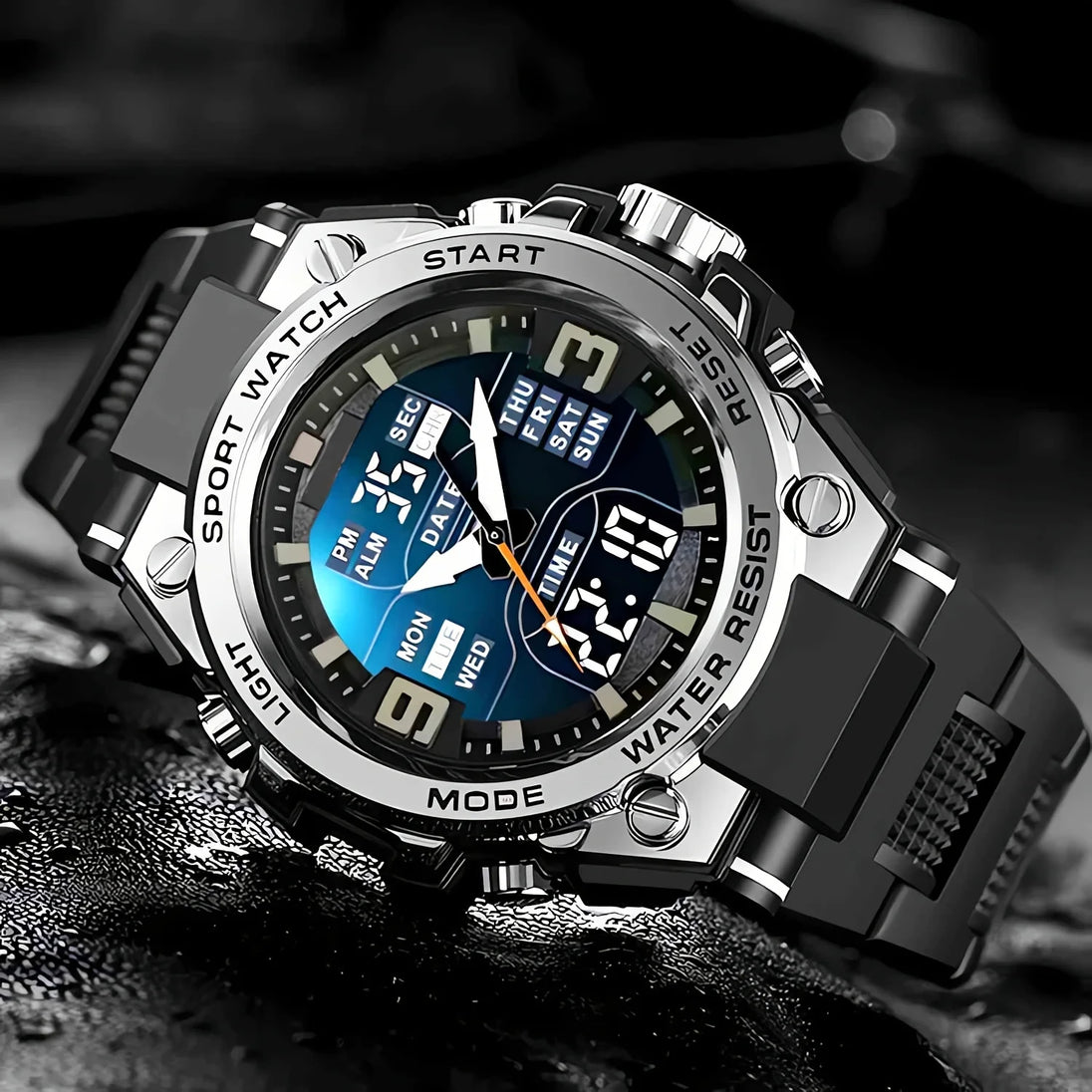 [Men's Digital Chronograph Watch] Multi-sport Chronograph Watch Men's Digital Quartz Watch With Alarm Luminous Date The Ideal Gi - IFINDALL