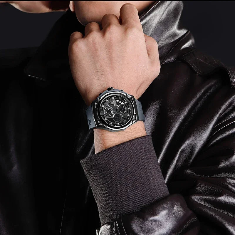 NAVIFORCE NF8051T  Luxury Design Men's Watches 30m Waterproof Military Sport with Date Silicone Band Quartz Wristwatch - IFINDALL