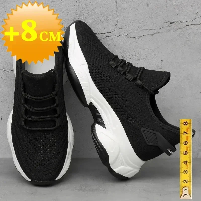 Increasing men sneakers casual heightening shoes 8cm height increase shoes for summer breathable 6cm elevator shoes - IFINDALL