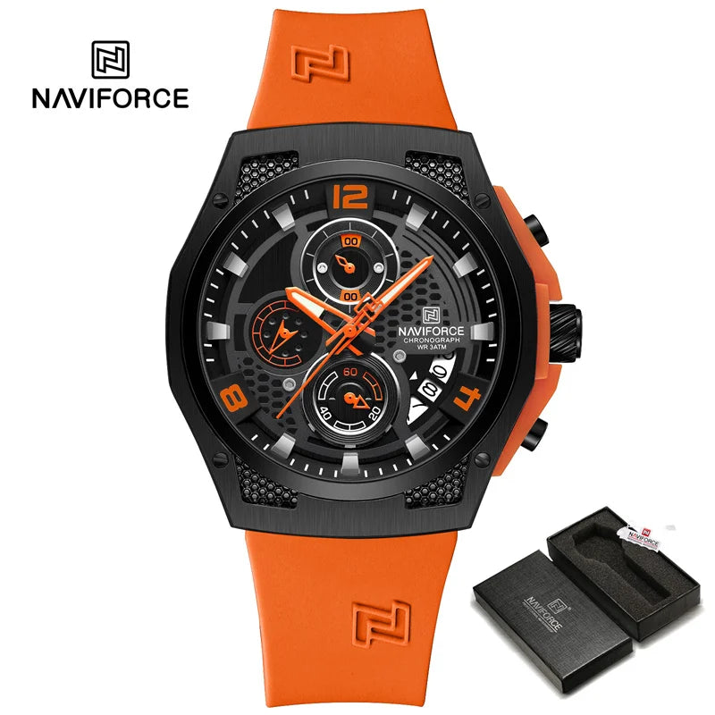 NAVIFORCE Original Watches for Man Silicone Strap Waterproof Men Quartz Wrist watch Casual Sport Date Display Clock Reloj Hombre - IFINDALL