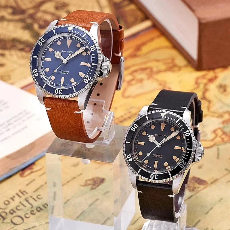 2025 Baltany Retro 39mm Automatic Mechanical DiveWater Watch NH38 Sapphire Stainless Steel waterproof luminous watches for men - IFINDALL