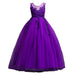 Beautiful Long Flower Girl Dress For Girls Elegant Burgundy Pink Green White Kids Wedding Party Gowns Long Communion Dresses - IFINDALL