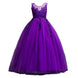 Beautiful Long Flower Girl Dress For Girls Elegant Burgundy Pink Green White Kids Wedding Party Gowns Long Communion Dresses - IFINDALL